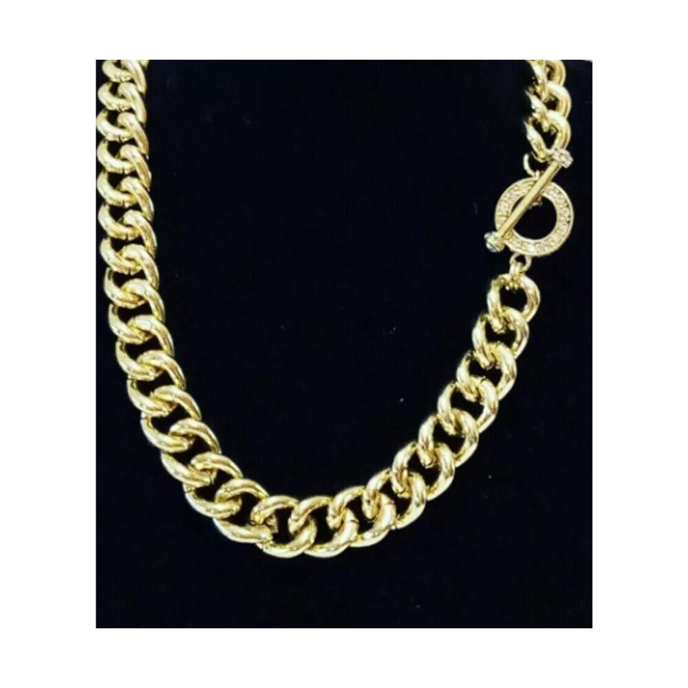 NEW - Heidi Daus Hot Rocks Thick Chain Necklace Toggle Closure